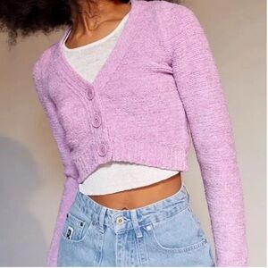 Pink Button-Up Women's Sweater